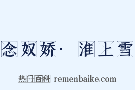 念奴娇·淮上雪是什么意思的图片